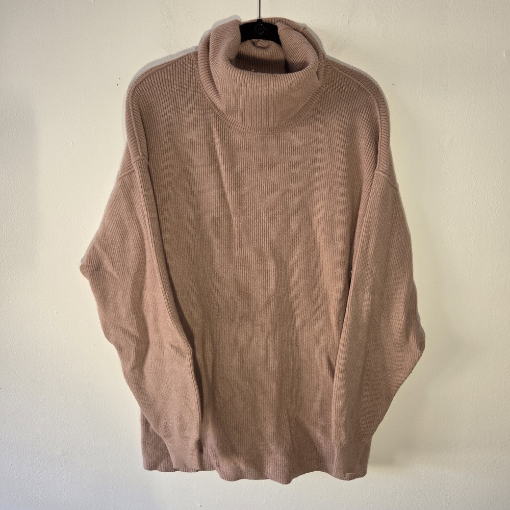 Free People Softly Structured Ribbed Tunic Sweater Small Dusty Mauve Pink - Picture 2 of 6